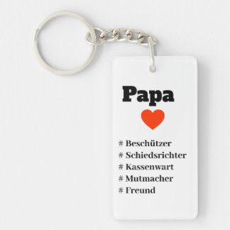 for Dad with heart and hashtags keychain