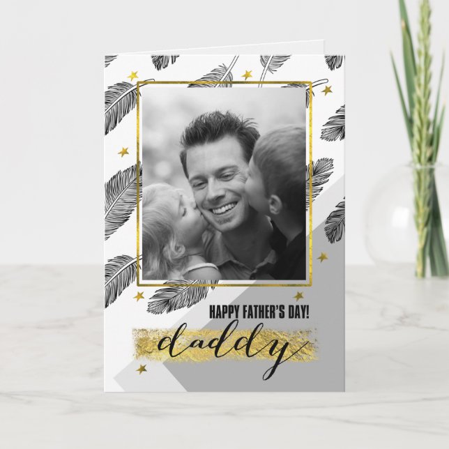 For Daddy on Father's Day Custom Photo Card (Front)