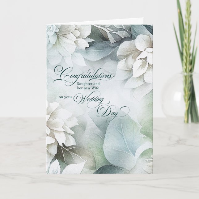 For Daughter and Her Wife Wedding Congratulations  Card (Front)