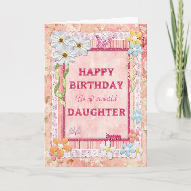 For Daughter, craft birthday card (Front)