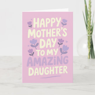 For Daughter Happy Mother's Day Purple Flowers Card