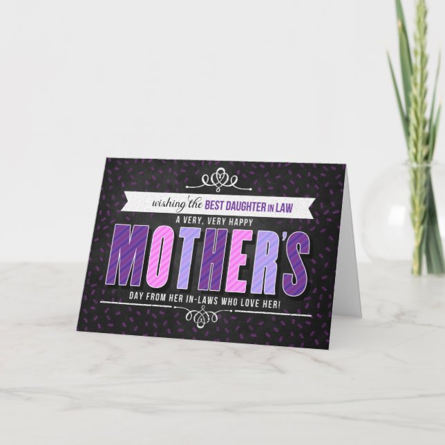 for Daughter in Law on Mother's Day Purple Card (Front)