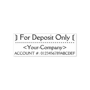 "For Deposit Only" and Name Rubber Stamp