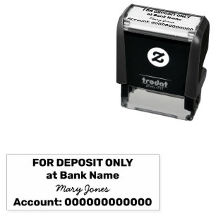 For Deposit Only Bank Account Name Signature Self-inking Stamp