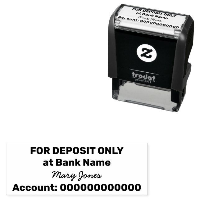 For Deposit Only Bank Account Name Signature Self-inking Stamp (In Situ)