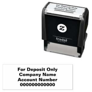 For Deposit Only Bank Account Number Bold Text Self-inking Stamp