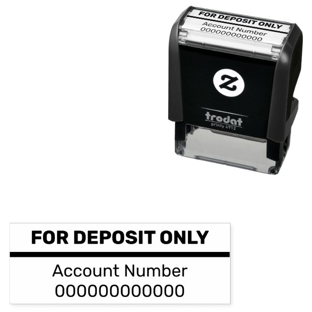 For Deposit Only Bank Account Number Template Self-inking Stamp (In Situ)