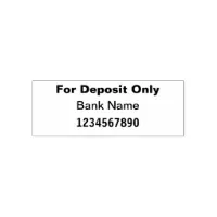 For Deposit Only Bank Check Self Inking Stamp