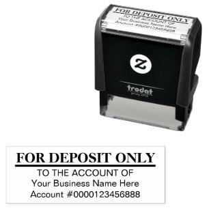 For Deposit Only Basic Business Office Bank Custom Self-inking Stamp