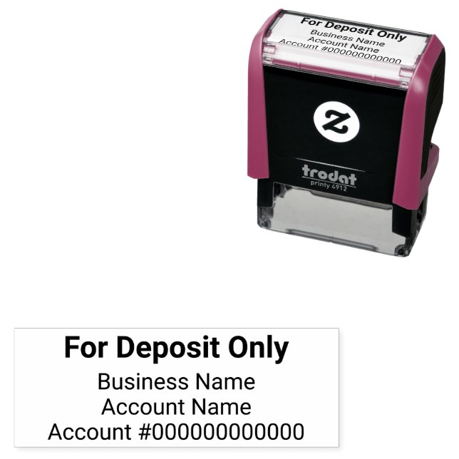 For Deposit Only Business Account Name and Number Self-inking Stamp (In Situ)