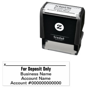 For Deposit Only Business Acct Name Signature Line Self-inking Stamp