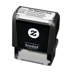 For Deposit Only Business Logo Bank Account Number Self-inking Stamp