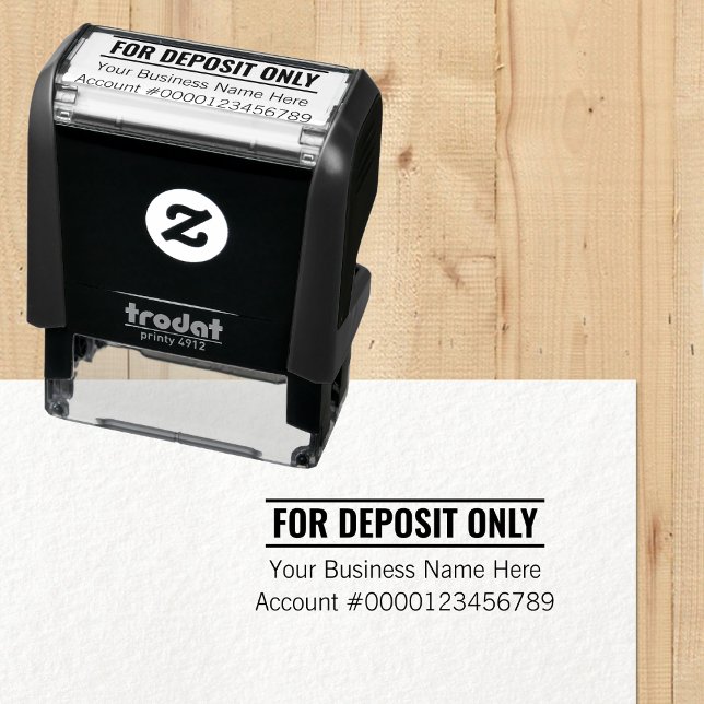 For Deposit Only Business Name Bank Account Number Self-inking Stamp (For Deposit Only Business Name Bank Account Number Self-inking Stamp)