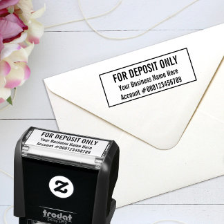 For Deposit Only Business Name Bank Account Number Self-inking Stamp