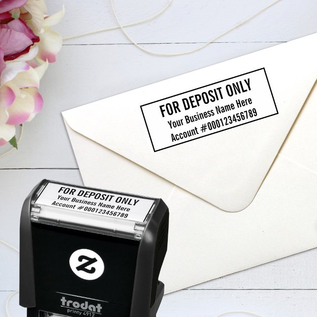 For Deposit Only Business Name Bank Account Number Self-inking Stamp (Creator Uploaded)