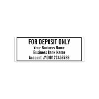 For Deposit Only Business Name Bank Account Number Self inking