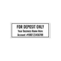 For Deposit Only Business Name Bank Account Number Self inking