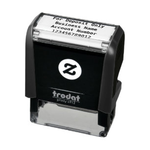 For Deposit Only Business Name Bank Account Number Self-inking Stamp