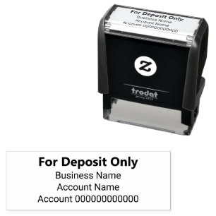 For Deposit Only Business Name Bank Account Number Self-inking Stamp