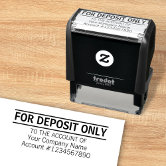 For Deposit Only Business Name Bank Account Number Self inking