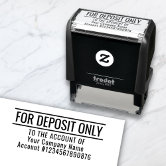 For Deposit Only Business Name Bank Account Number Self inking