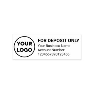 For Deposit Only Custom Company Logo Business Bank Rubber Stamp