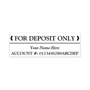 "FOR DEPOSIT ONLY" + Custom Name Rubber Stamp