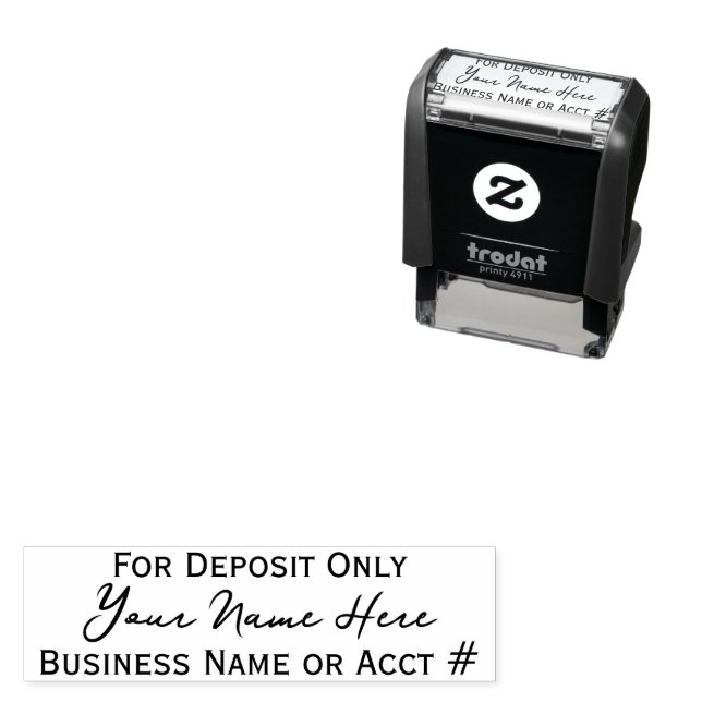For Deposit Only Custom Signature Endorsement Self-inking Stamp (In Situ)