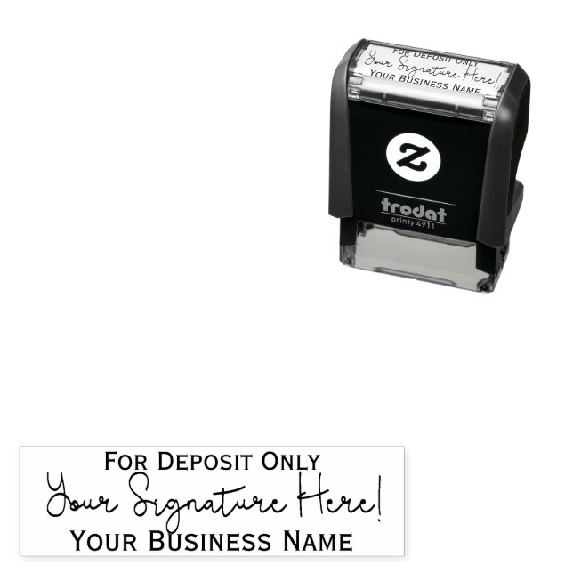 For Deposit Only Custom Signature Endorsement Self-inking Stamp (In Situ)