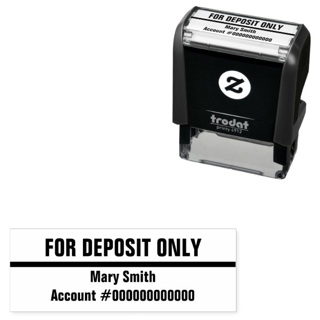 For Deposit Only Customer Name Bank Account Number Self-inking Stamp (In Situ)
