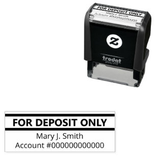 For Deposit Only Customer Name Bank Account Number Self-inking Stamp