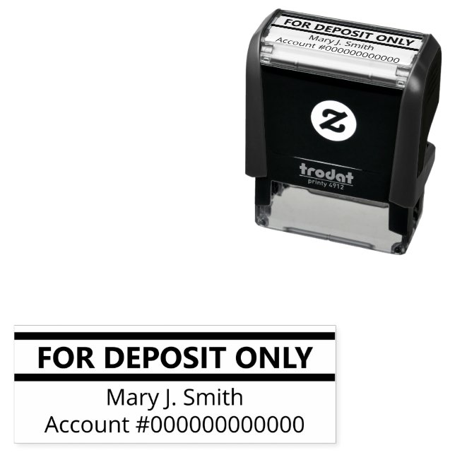 For Deposit Only Customer Name Bank Account Number Self-inking Stamp (In Situ)