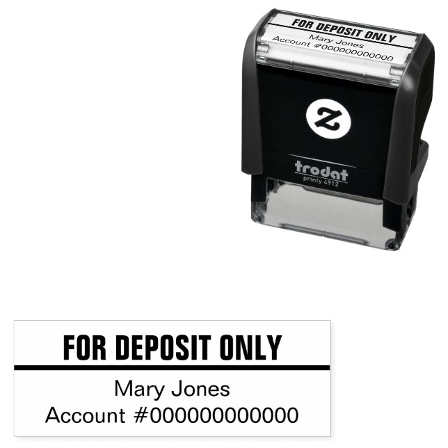 For Deposit Only Name Bank Account Number Self-inking Stamp (In Situ)