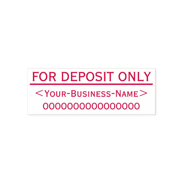 "FOR DEPOSIT ONLY" & Name Rubber Stamp (Design)