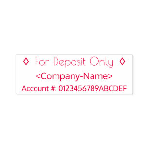 "For Deposit Only" + Name Rubber Stamp