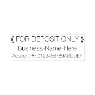 "FOR DEPOSIT ONLY" + Name Rubber Stamp