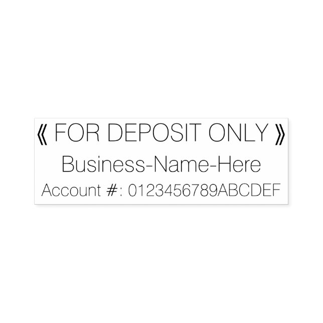 "FOR DEPOSIT ONLY" + Name Rubber Stamp (Design)