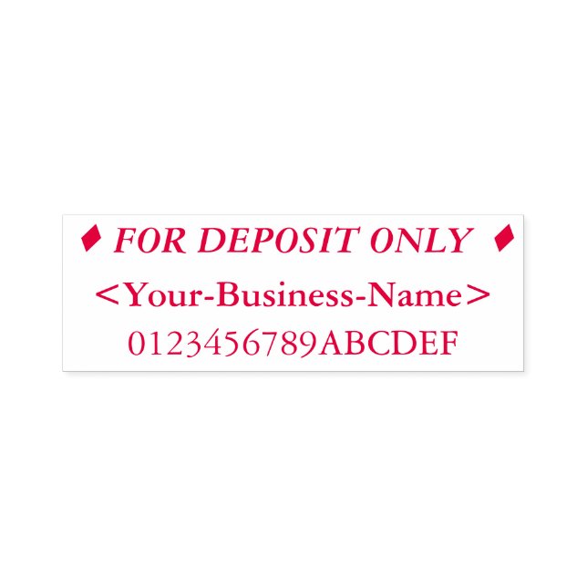 "FOR DEPOSIT ONLY" & Name Rubber Stamp (Design)