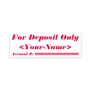 "For Deposit Only" & Name Rubber Stamp