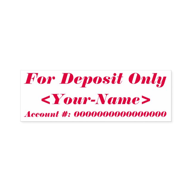 "For Deposit Only" & Name Rubber Stamp (Design)