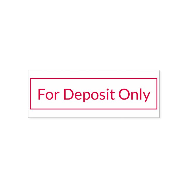 "For Deposit Only" Rubber Stamp (Design)