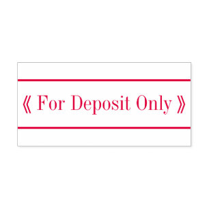 "For Deposit Only" Rubber Stamp