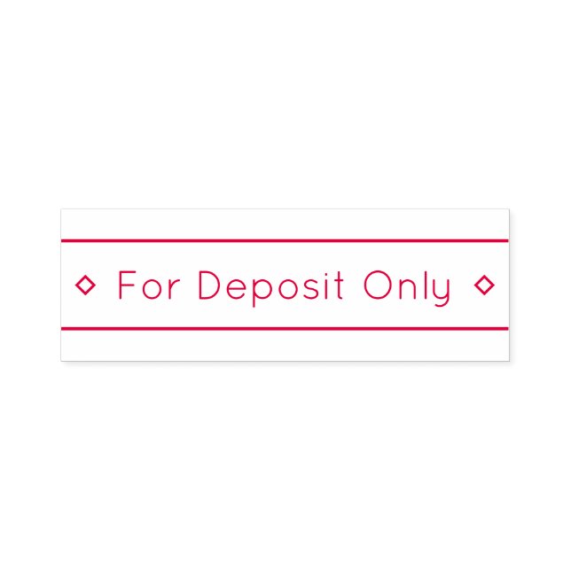 "For Deposit Only" Rubber Stamp (Design)