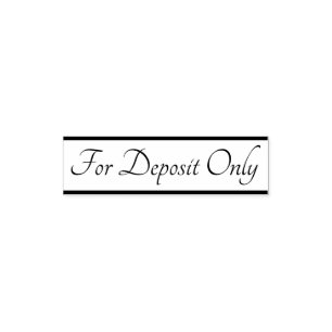 "For Deposit Only" Rubber Stamp