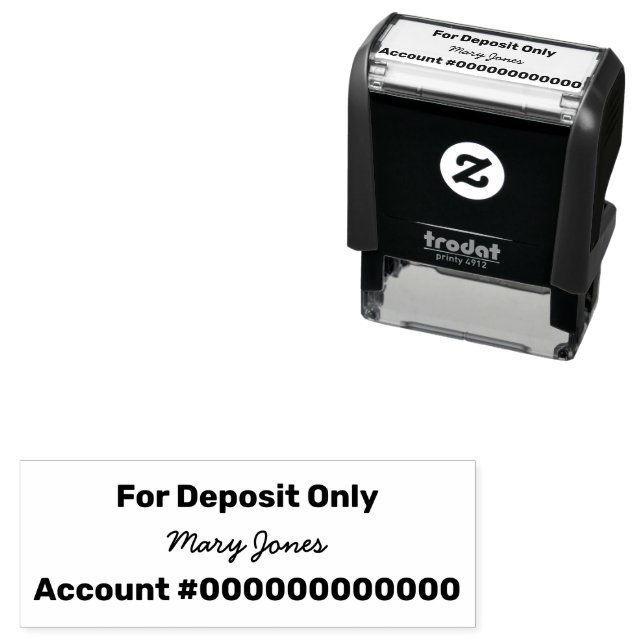 For Deposit Only Script Signature Bank Account No. Self-inking Stamp (In Situ)