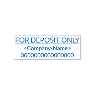 "FOR DEPOSIT ONLY" w/ Custom Name Rubber Stamp