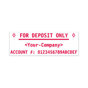 "FOR DEPOSIT ONLY" w/ Name Rubber Stamp