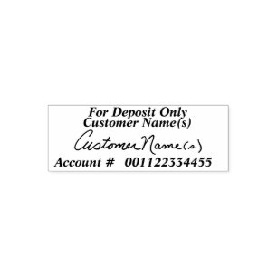 For Deposit Only with your signature image Self-inking Stamp