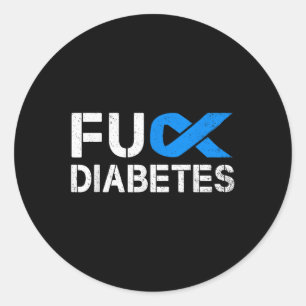 For Diabetes Awareness Ribbon Type 1 One Two 2 T1d Classic Round Sticker