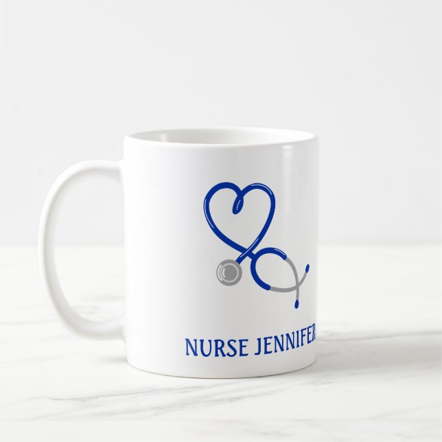 For Doctors and Nurses Personalised Stethoscope Coffee Mug (Left)